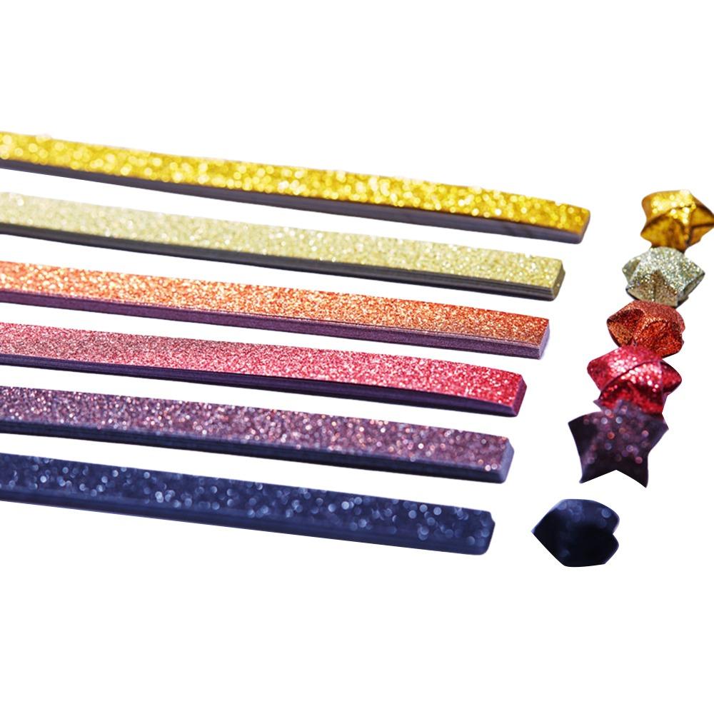 540 Sheets Colorful Star Origami Paper Cartoon Single Sided Lucky Star Origami Art Craft Best Wishes Star Paper Strip Kids Gift