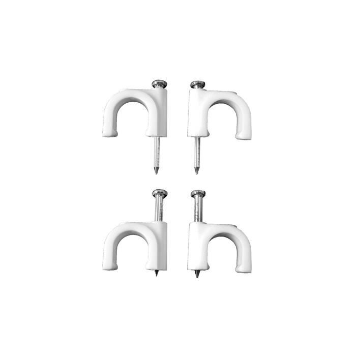 GENERIQUE - Agrafe Serre-Câble Blanche Pour Tuyau Tubulaire 2x6 N° 10 (BOÎTE 100 U.)