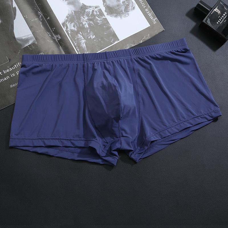 Men's Underwear Ice Silk Flat Angle Pants Transparent Sexy Low Waist Ice Silk Ultra-thin Men's Underwear