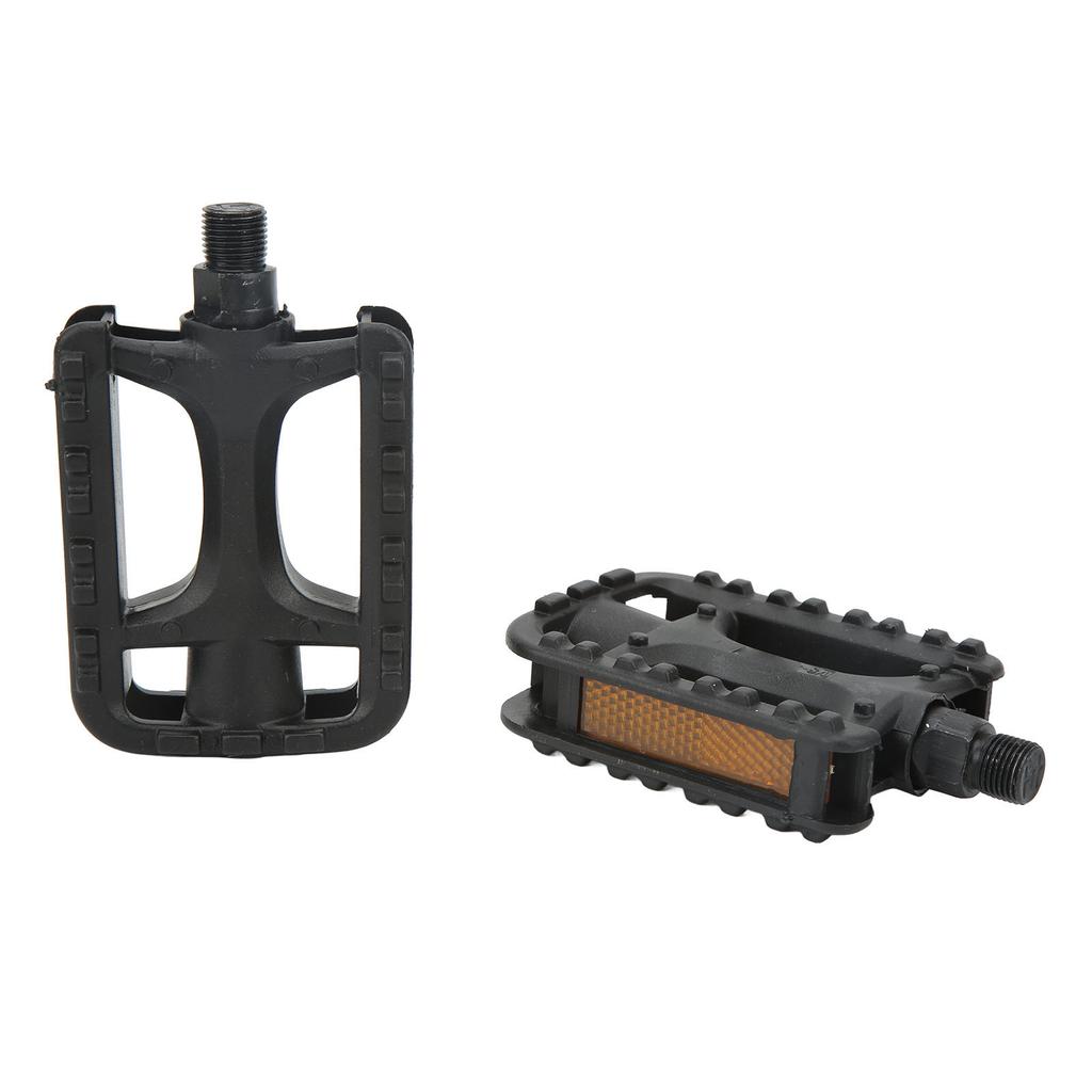 2Pcs Bike Foot Pedal with Reflective Stripe Non Slip Robust Plastic Mountain Road Bike Pedal Replacement