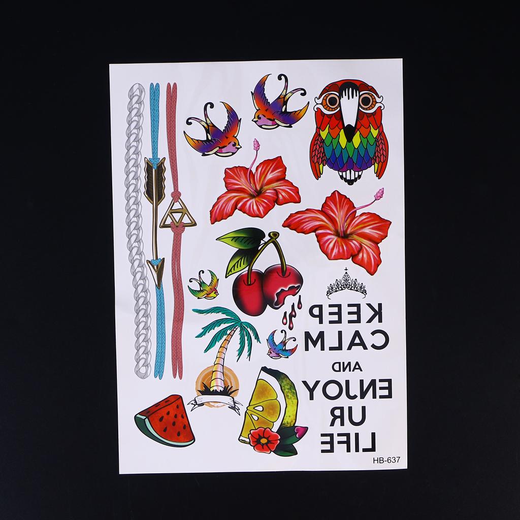 Buy 1 Pcs Hawaii Sticker Beautiful Waterproof Body Stickers Tattoo ...