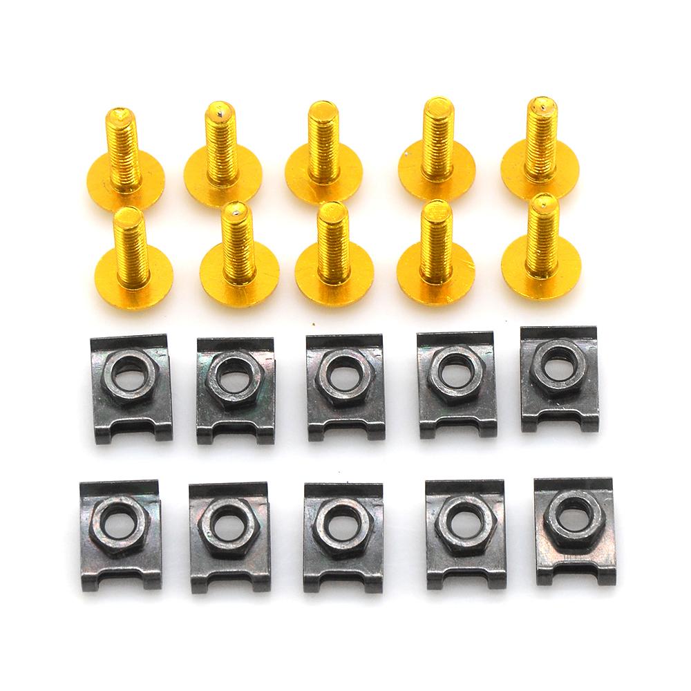 10 pcs 6MM CNC Universal Motorcycle Accessories Fairing body work Bolts Screws For kawasaki Z300 Z750 Z750R Z750S