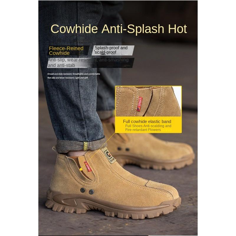 Pantofi de lucru pentru bărbați, Anti-strivire, Anti-perforare, Respirabili, Ușori, Rezistenți la uzură și Rezistenți la temperaturi înalte Sudor