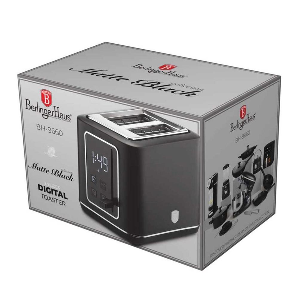Cyfrowy toster do grzanek berlinger haus bh-9660 matte black