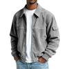 Men's Vintage Corduroy Long Sleeve Jacket with Pockets for Casual Wear