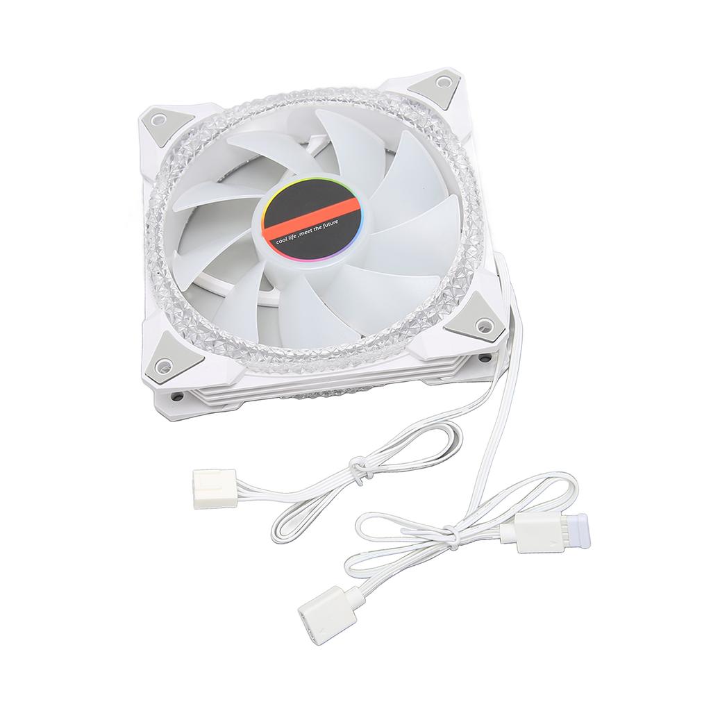 RGB Gehäuselüfter 12cm Doppelte Öffnung Leise und Geräuscharm 9 Flügel 4pin 3pin Kühlung Computerlüfter für Büro Zuhause