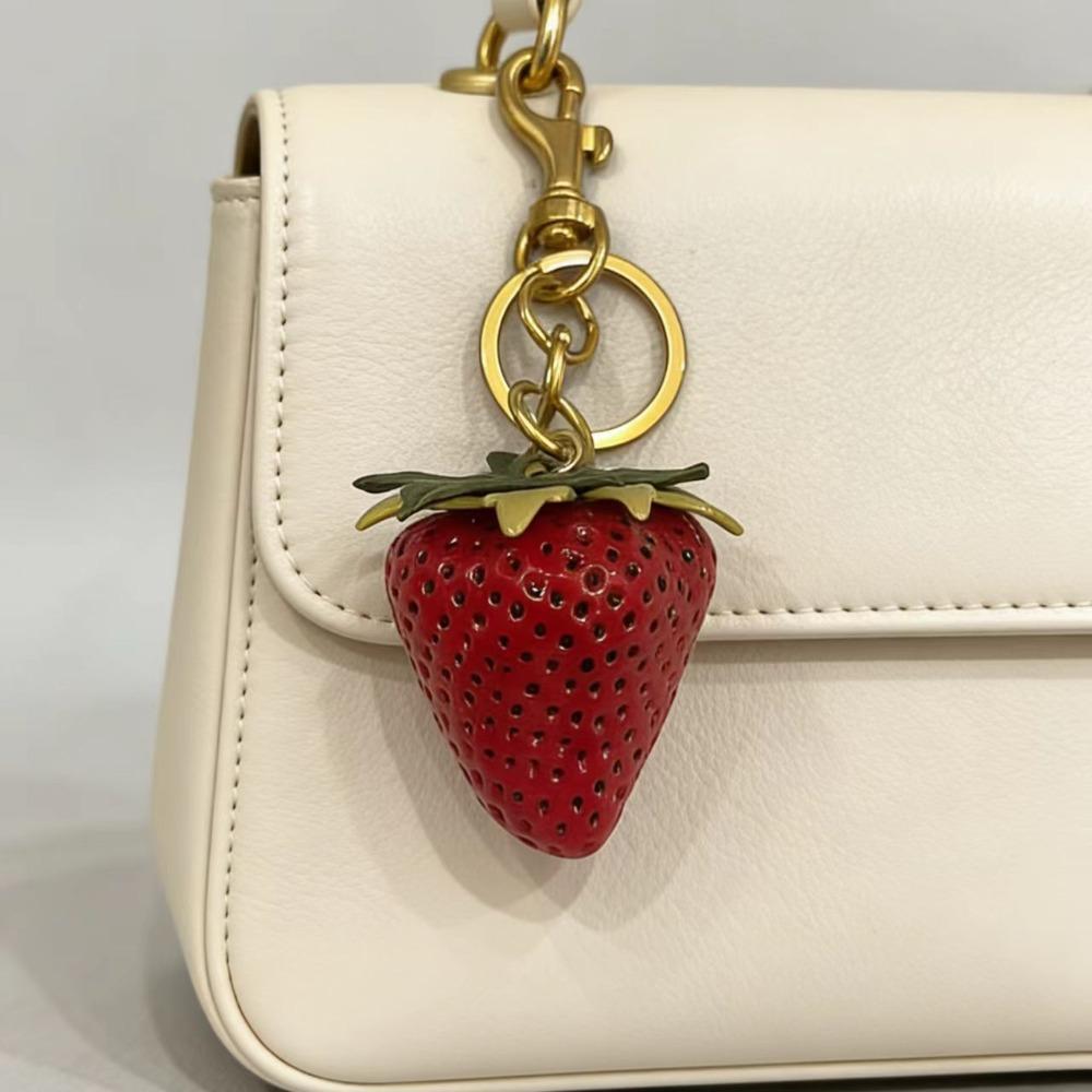 DIY Strawberry Keychain Elegant Bag Pendant Bag Accessories Fruit Bag Charm Key Ring