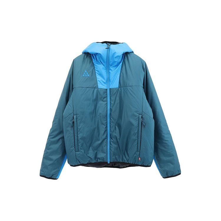 Nike ACG Warm Color Block Half Zip Packable Hooded Cotton Jacket Men Outerwear Blue CD7651-347