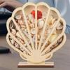 Exquisit Shell Storage Box Unique Wooden Display Box Creative Stones Storage Holder  Friend Gift