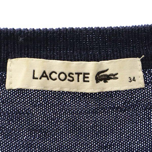 LACOSTE wool One-point patch pattern Long sleeve knit 34 sweater Women Used