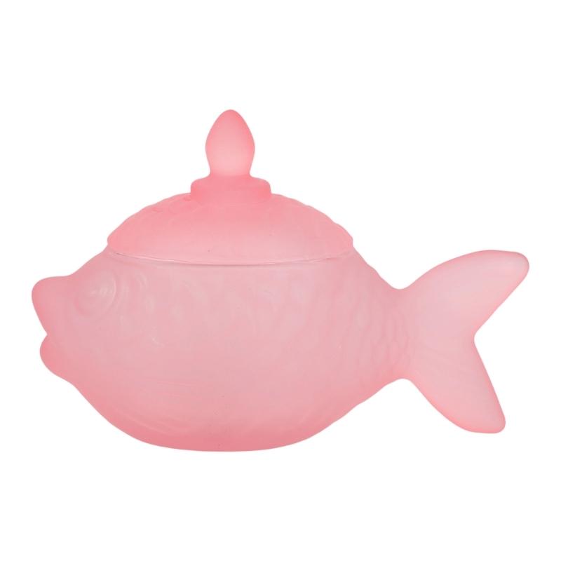 Delicate Fish Themed Glass Jar With Tight Seal Suitable For Storing Sweets Spices Or Office Supplies 16cm Size