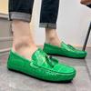 Men Leather Shoes slip on fashion Serpentine Shoe Fashion Moccasins club Party Shoes Men Loafers Shoes Men big size 48