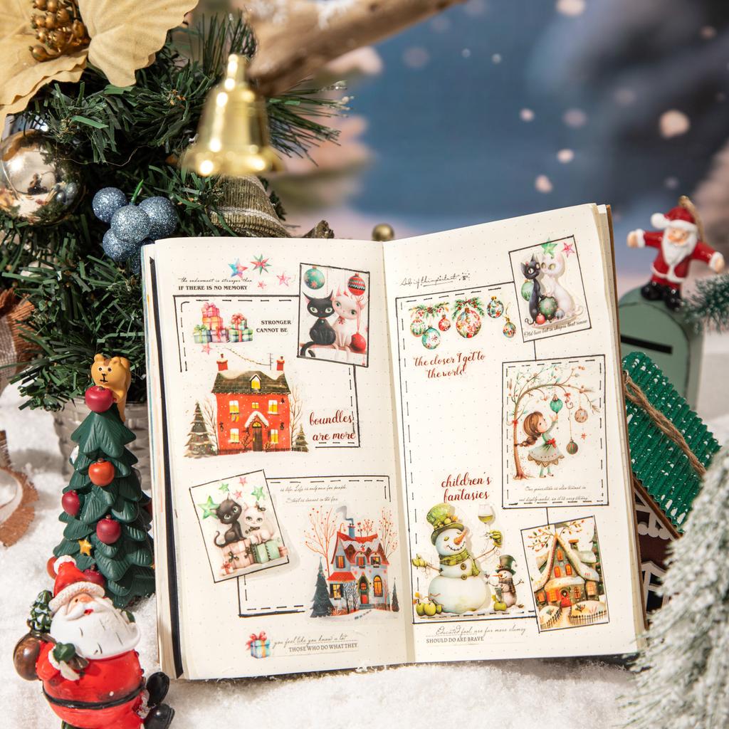 1Roll Tapes For Christmas Themed Die-cutting Tape Creative Collage Material Diary Greeting Card Cup Photo Frame Decoration Gift