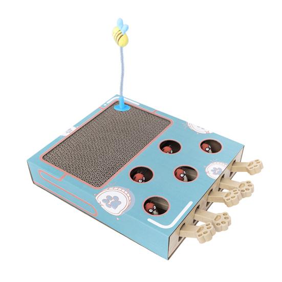 Cat Toy Corrugated Paper Cat Scratching Board Whack-a-Mole Cat Enrichment Toy
