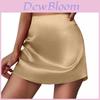 Street Style High Waist Mini Satin Skirt With Zipper For Teen Girls