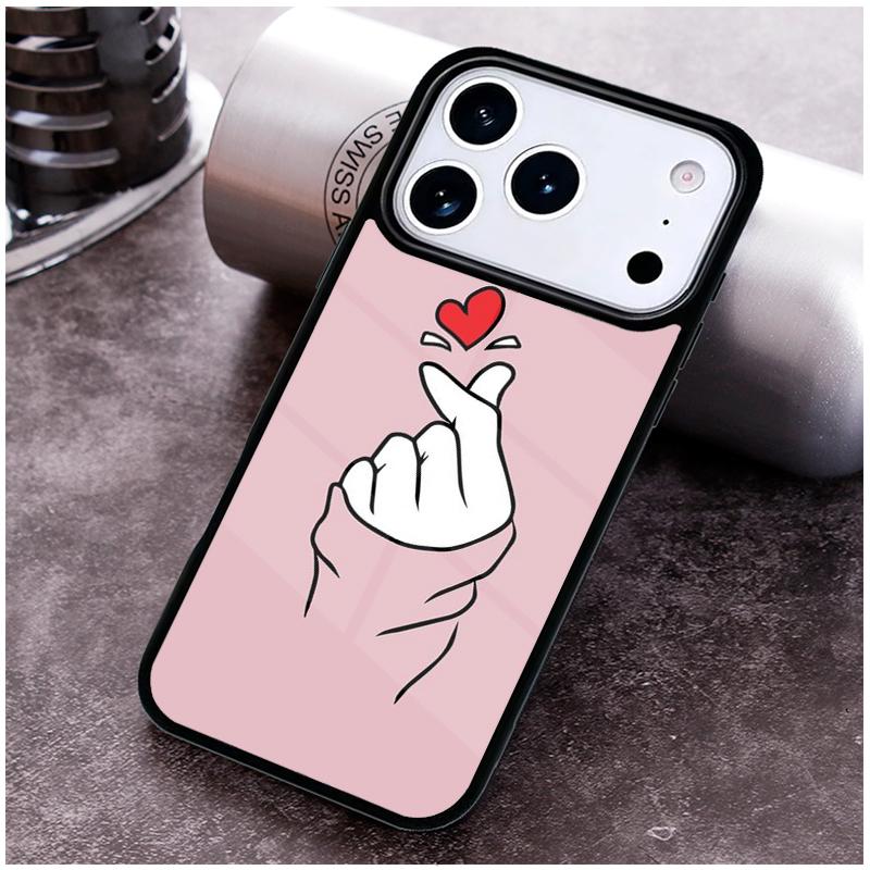 Hand Holding Moon Finger Heart Phone Case for iPhone 17 16 15 Pro Max Air 14 13 12 11 Plus Shockproof Cover