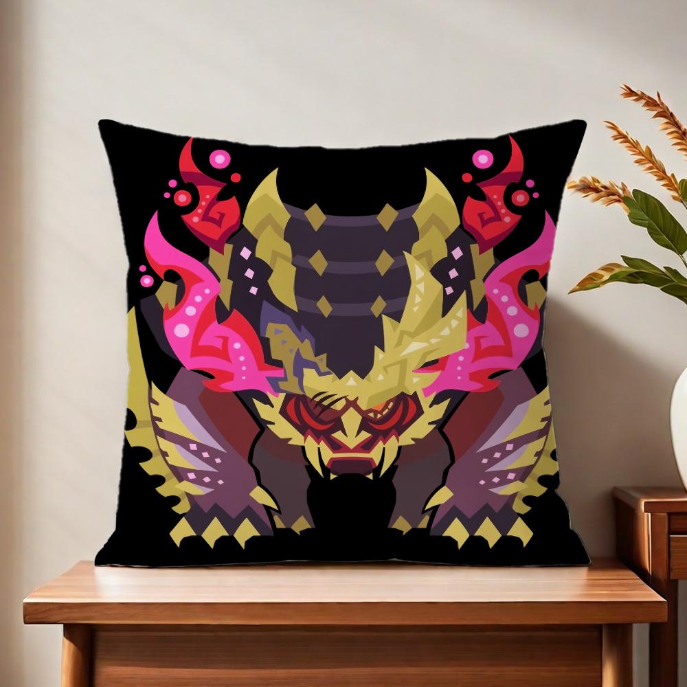 Game Mmonster Hunter Wilds cushion cover For Pillow Printing Sofa Decoration Home Car Room Coffee Shop Office Nordic Simplicity
