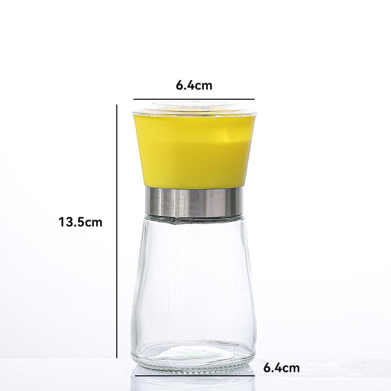 Stainless Steel Salt and Pepper Mill Manual Food Herb Grinders Spice Jar Containers Kitchen Gadgets Spice Bottles Glass