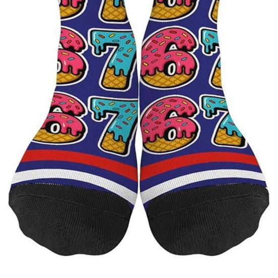 Funny 67 Crew Socks 6 7 Creams Drips Casual Socks Six Seven Meme Socks for Men Women Boys Girls Christmas Gifts