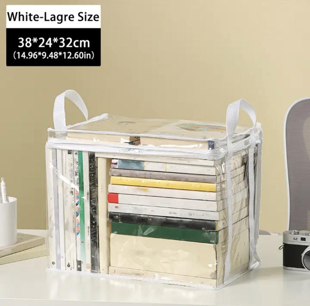 Foldable Book Box Student Dormitory Classroom Book Organizer Transparent Waterproof Household Book Organizing Storage Box