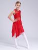 Kids Girls Ballet Dress Lyrical Dance Costume Dancewear Sleeveless Cut Out Gymnastics Leotard for Dancing Children Ice Skating Dresses
