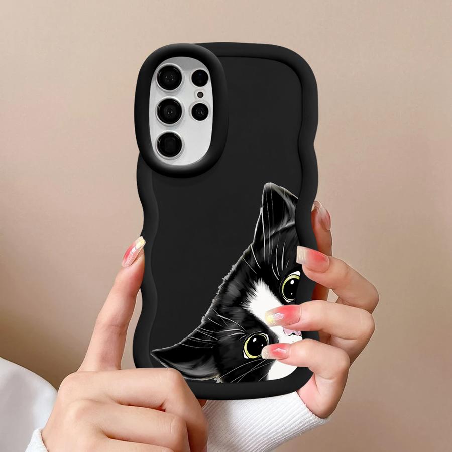 Cute Cat Pattern Case for Samsung Galaxy S23 Plus A25 S24 S22 Ultra S21 A26 S25 S20 FE Soft Phone Cover A35 A55 A36 A54 A24 A34