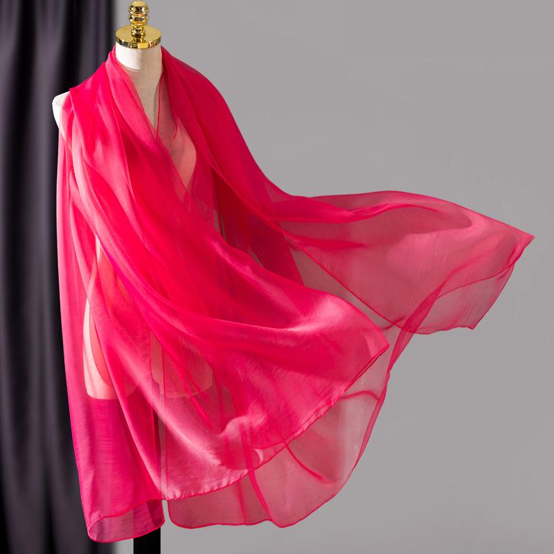Fashion Solid Soft silk Scarf Spring and Autumn long Shawl Female Summer Sunscreen high quality Scarves Headband Hijab Bandana
