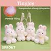 Cartoon Style Bunny Plush Doll With Hanging Loop For Car Keychains And Backpack Accessories