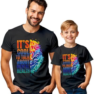MensColorful Brain Mental Health Awareness T-Shirt Tee Anxiety Gift #MHA