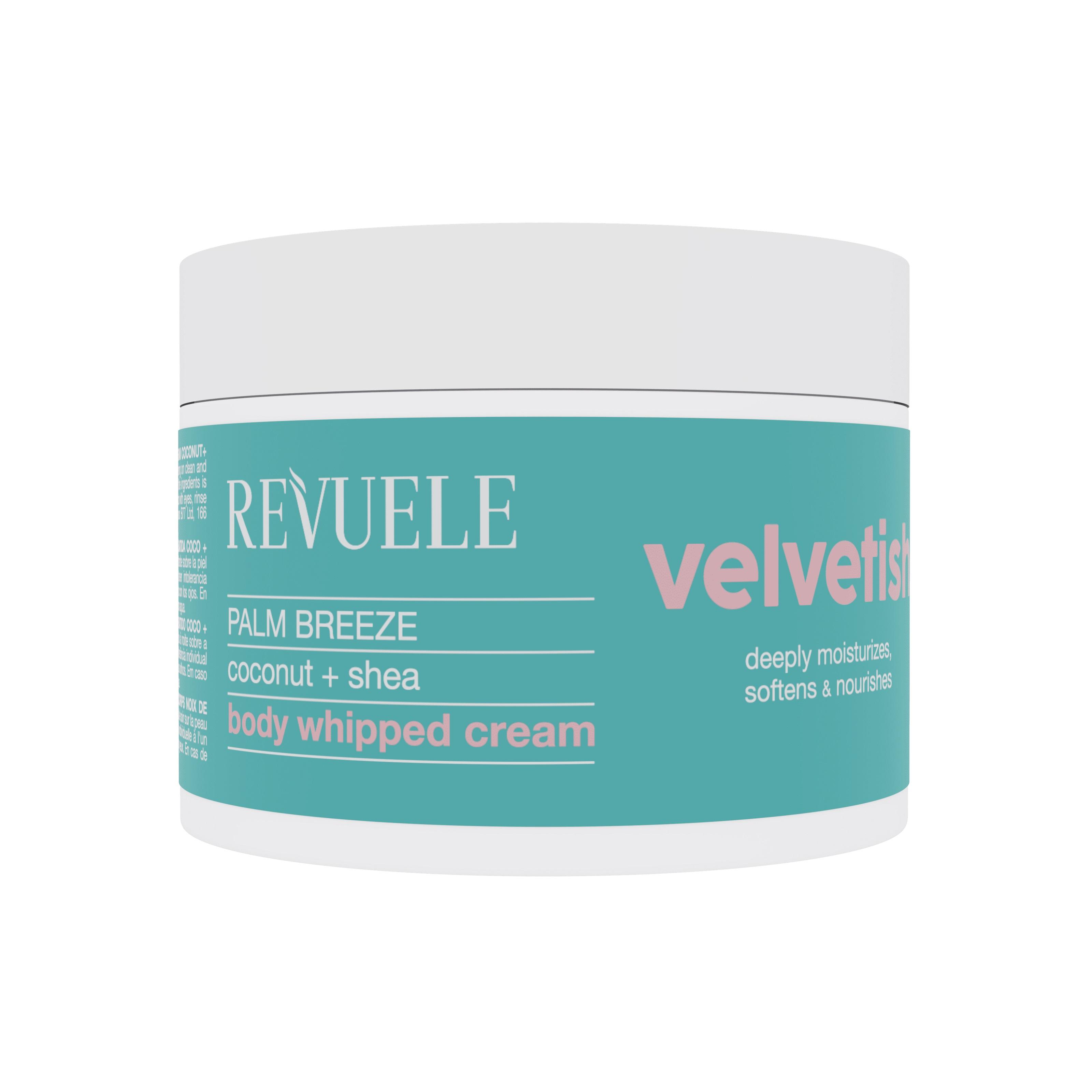 

Крем для тела Нежный увлажняющий Palm Breeze с кокосом и маслом ши VELVETISH Revuele 300 мл
