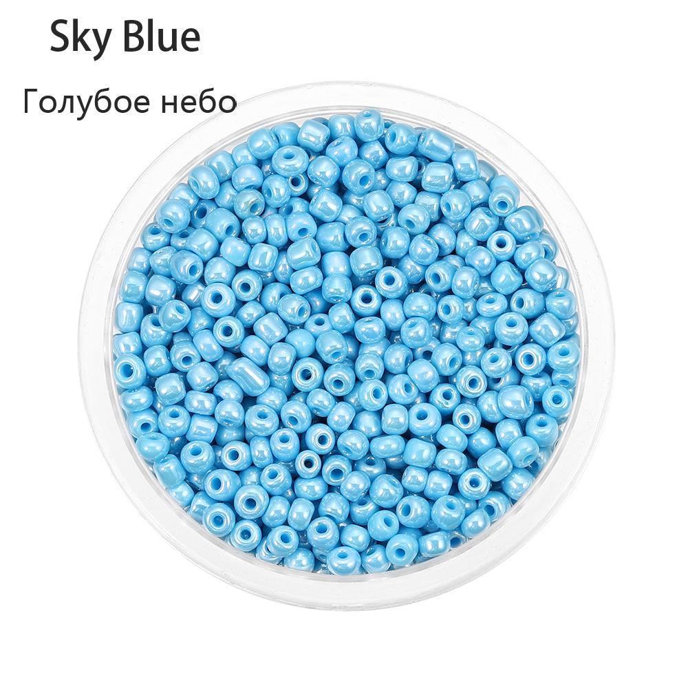 

300pcs 3/4mm Czech Glass Seed Beads Round Hole Loose Crystal Bead DIY Bracelet Necklace For Jewelry Making Supplies Accessories 3mm 600pcs небо синє кольору