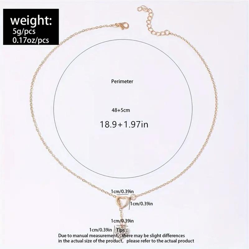 Love Rhinestone Pendant Necklace Women's Light Luxury Heart-shaped Hollow Clavicle Chain Fashion Trend Jewelry