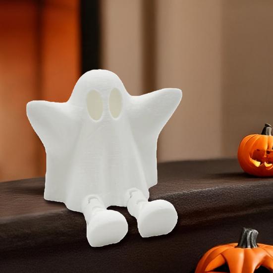 1/3 ks 3D tištěná Halloweenská figurka ducha s pohyblivými klouby, soška ducha s kloubovýma nohama, antistresová mini fidget hračka ducha, dekorace