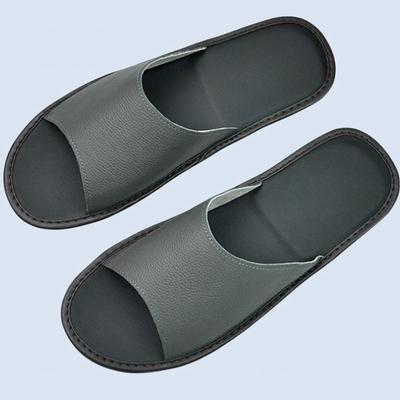 Genuine Cow Leather Slippers Homes In Indoor Slipper Summer Open Toe Sandals Men Women Elderly Casual Single Slides Shoes