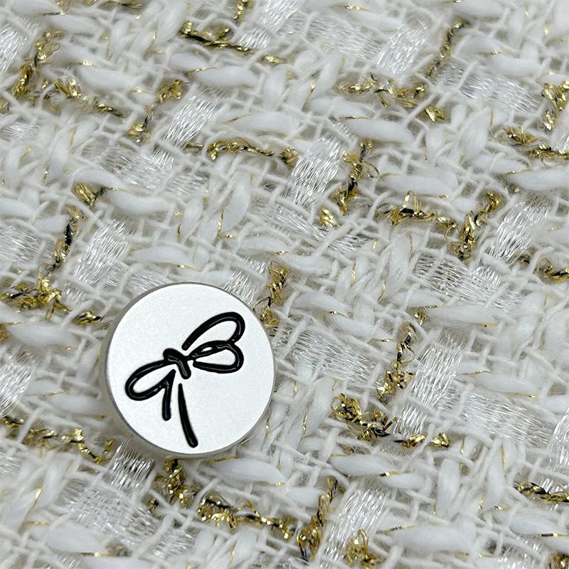 5Pcs Korean INS Cute Sweety Bow Metal Flat Button Women Coat Sweater Knitted Cardigan Craft Deco Clothing DIY Sewing Accessories