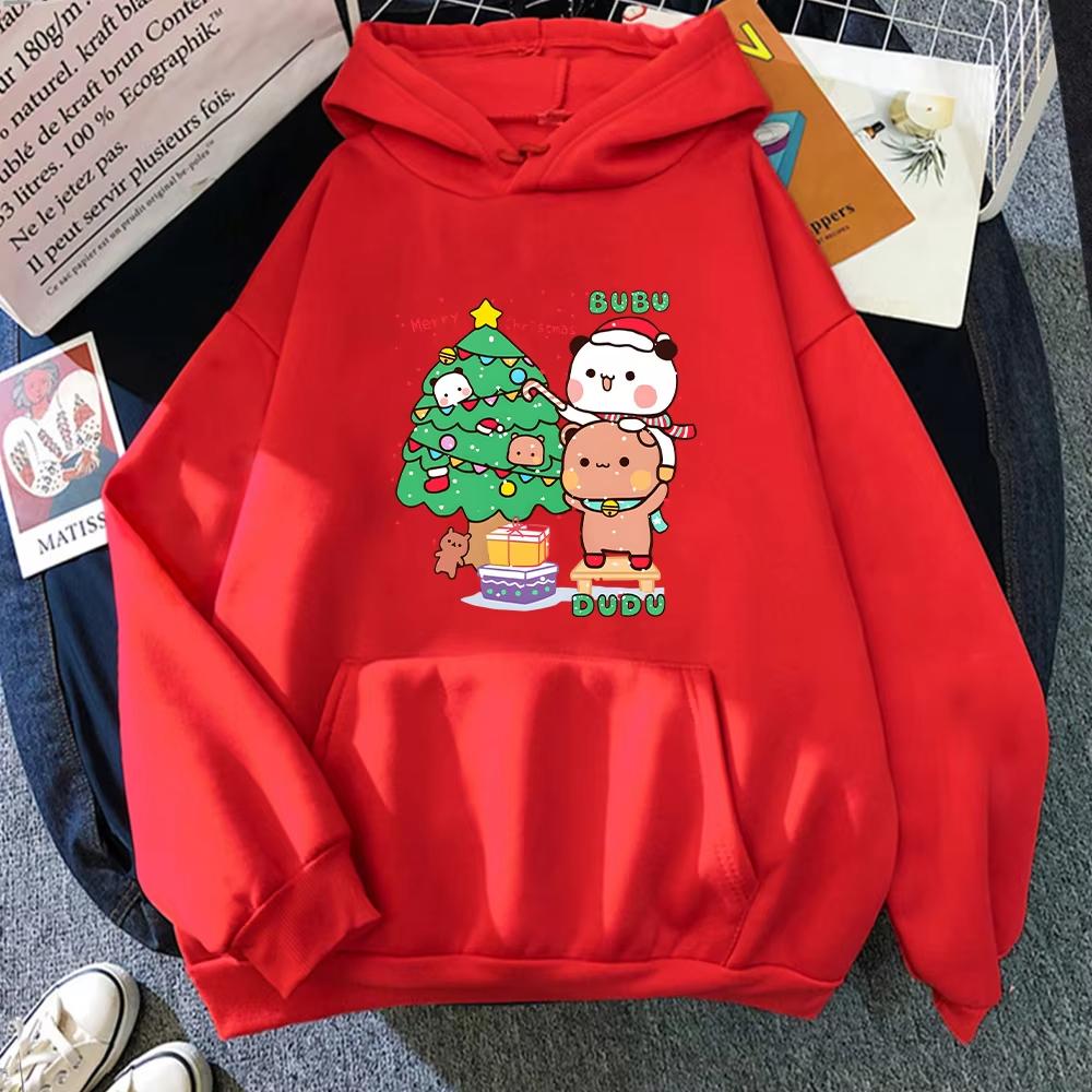 Harajuku Bubu Dudu Cute Cartoon Printed Hoodie Couple Women Men Sweatshirt Hip Hop Long Sleeves Fleece Loose Hooded Streetwear
