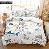 3D Blue Ocean Sharks Bedding Set Cute Quilt Cover Bed Cover With Pillowcase Twin Single Queen King Size Boys Adult Home Textile