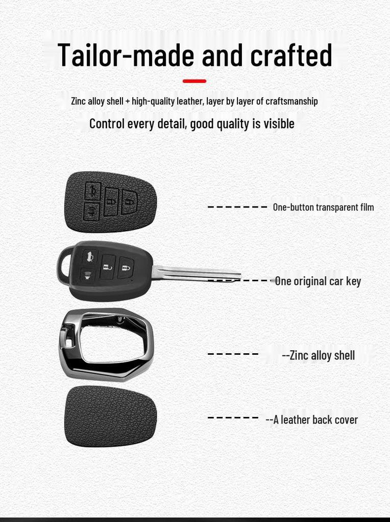 Zinc Alloy & Leather Key Case for Toyota Sequoia, Levin, RAV4