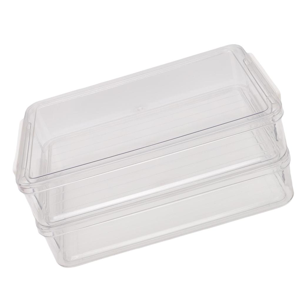 2PCS File Storage Box with Lid Clear PET Stackable for Paper Photos Documents Scrapbook Crafts and School Supplies