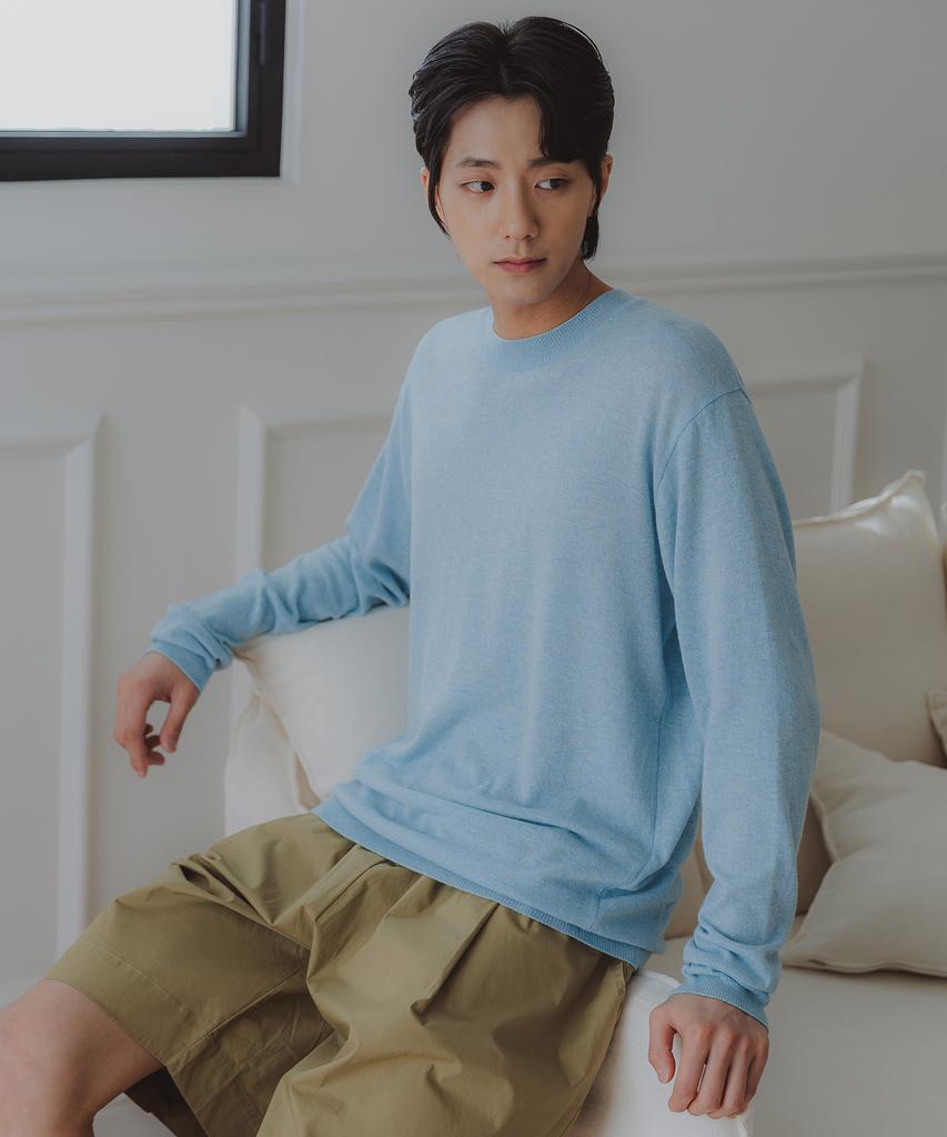 ALVINCLO [Deluxe] Linen Long Sleeve Round Knit Dlx1518 (5 Colors)