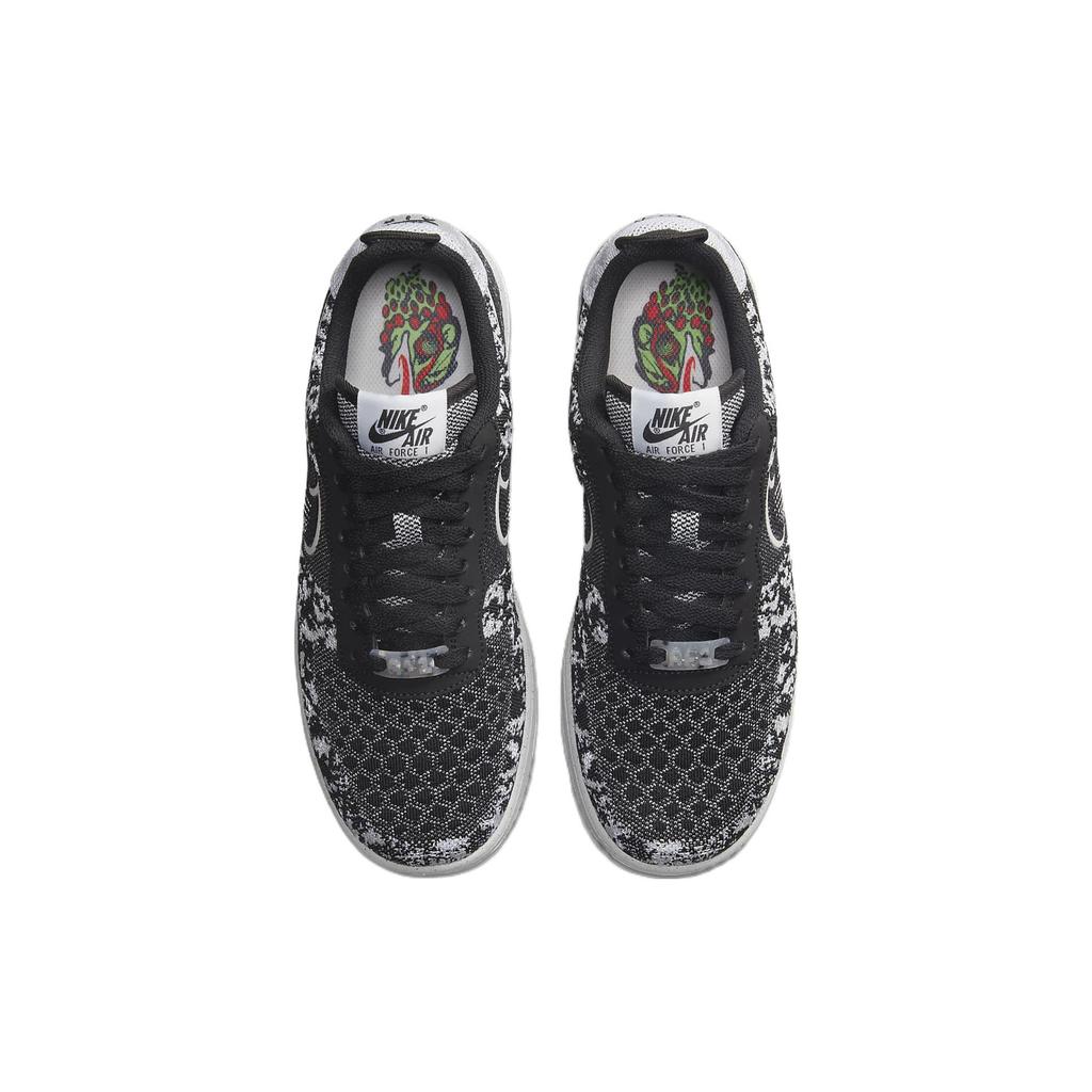 Nike Air Force 1 Low Crater Flyknit Black White Melange