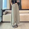 2026 Women's Pleated Ruffle Lace Hem Lantern Pants: Silk Cotton, Tapered Leg, Light and Casual for Spring/Summer