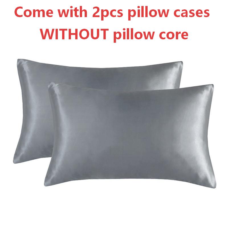 1Pair Standard 51x66cm Pillowcase Silk Pillow Cover Silky Satin Hair Beauty Pillow Case Comfortable Pillow Case Home Decoration