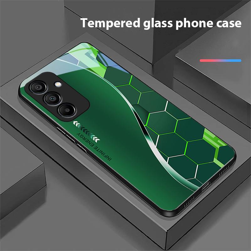 Sci Fi Silver White For Samsung Galaxy A15 5G 54 4G 51 50 24 35 90 71 12 51 53 52S 80 22 34 Black Tempered Glass Phone Case