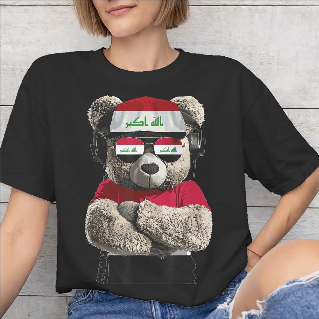 Iraq Flag Fashion T Shirts for Unisex Unisex Cotton Tee Shirt Clothing