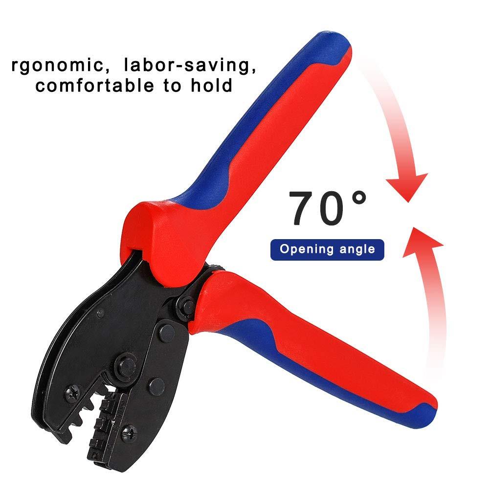 Solar Crimping Tool Kit for 2.5/4/6mm² Solar PV Wire, with 6pcs Male Female Solar Connector + 2 Pcs Spanners Wrench