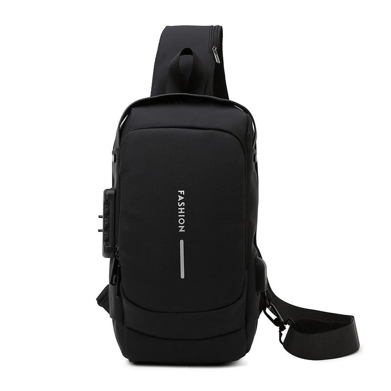 Męska wielofunkcyjna antykradzieżowa torba na ramię USB Crossbody Bag Travel Sling Bag Pack Messenger Pack Chest Bag