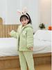 Girls' Cartoon Fleece-Lined Pajama Set - Warm Winter Wear for Babies & Kids