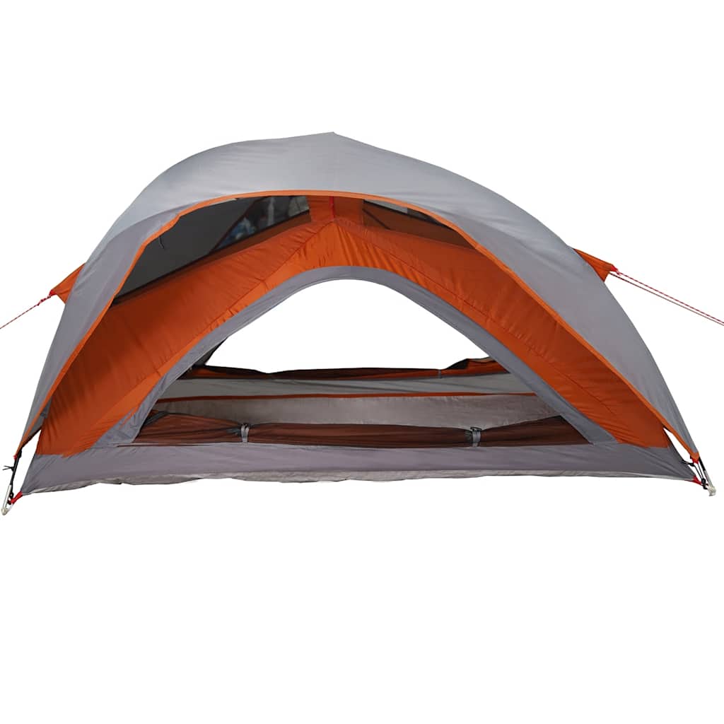 1 Person Camping Tent Gray and Orange Waterproof