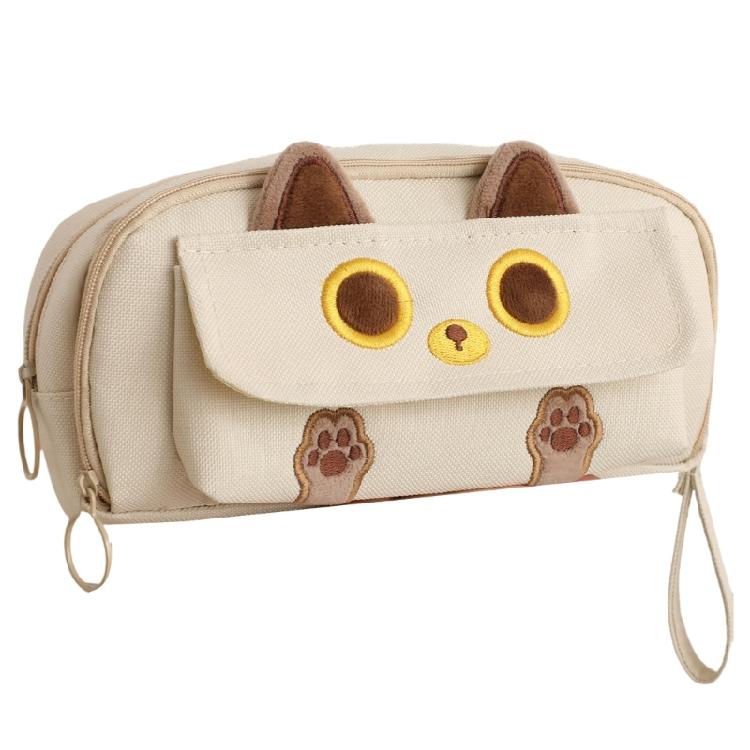 Stationery Bag Lovely Pencil Bag Cartoon Cats Pencil Case Pen Bag Large Capacity Pen Organizers Cosmetic Bag